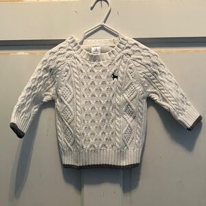 Carter's White and Gray Cable Knit Sweater